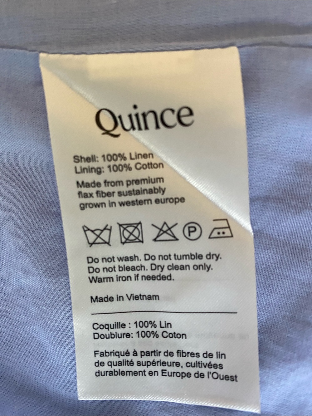 Quince Light Blue Linen-Blend Single-Button Blazer - Picture 6 of 6